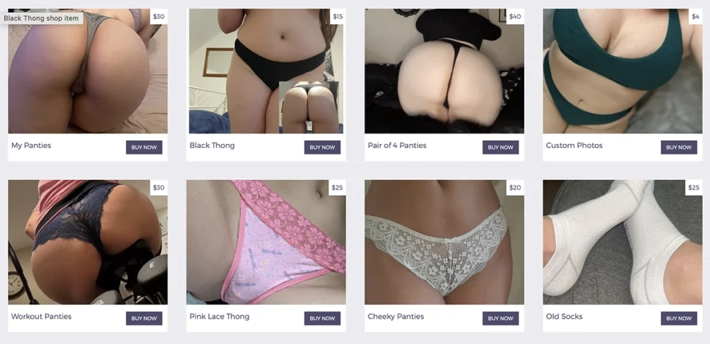 Used panties marketplace on Snifffr